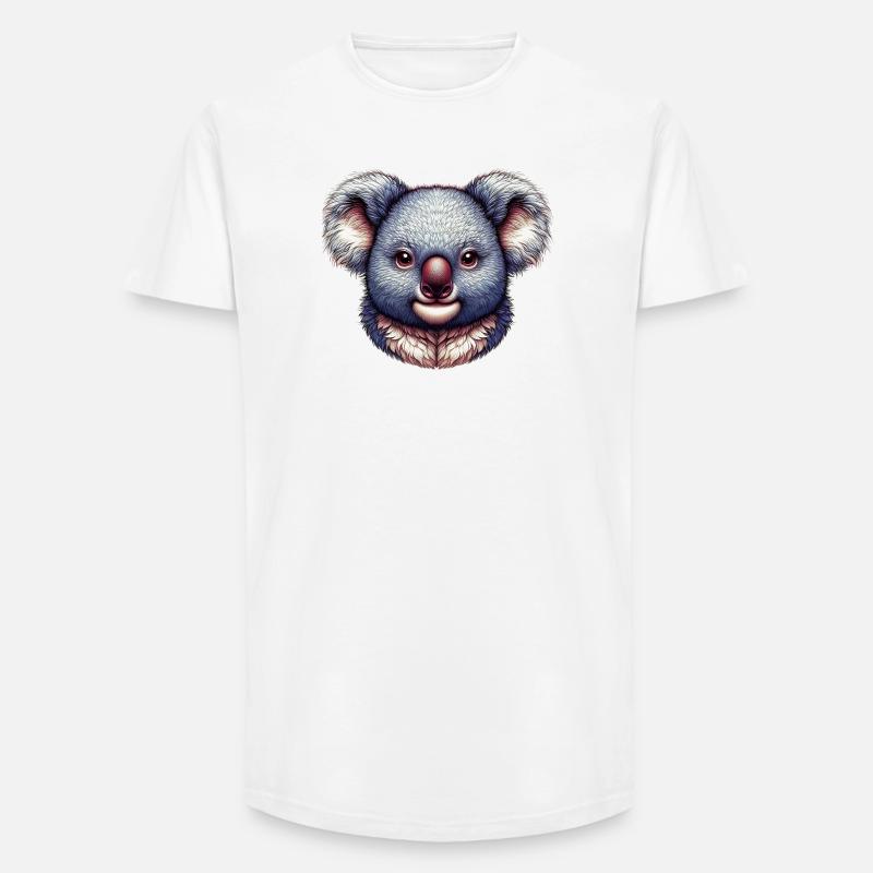 Koala - Long Fit Männer T-Shirt - Weiß