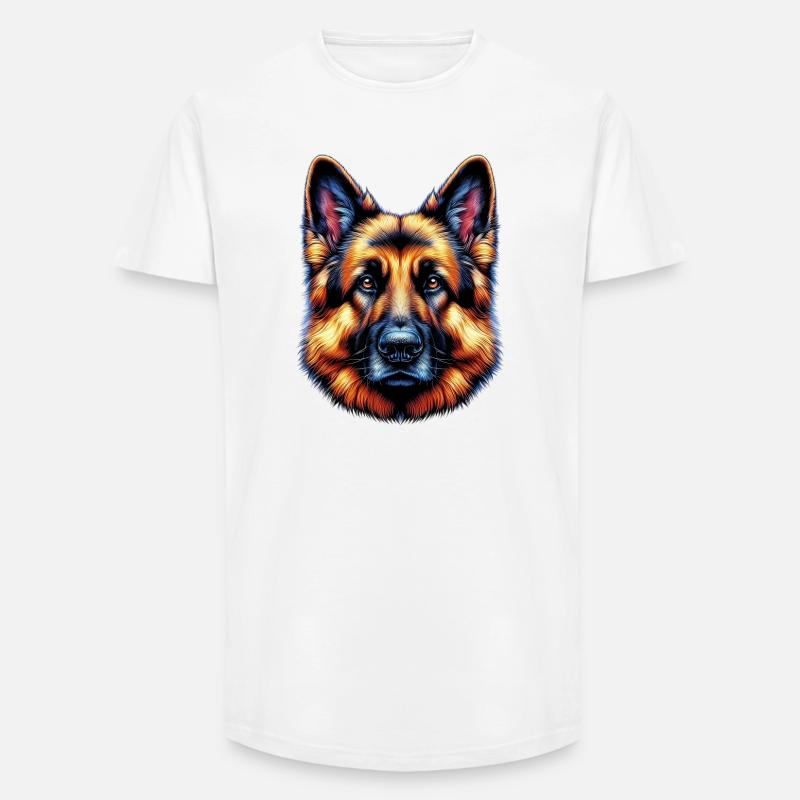 Deutscher Schäferhund Rex - Long Fit Männer T-Shirt - Weiß