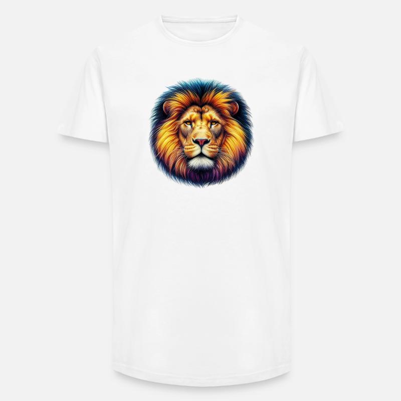 Löwe - Long Fit Männer T-Shirt - Weiß