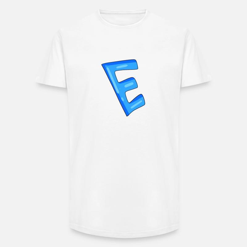 Buchstabe E Anfangsbuchstabe - Long Fit Männer T-Shirt - Weiß