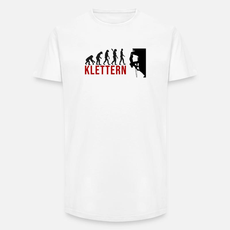 Ecolution Klettern - Long Fit Männer T-Shirt - Weiß