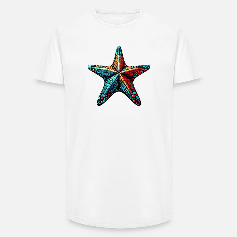 Seestern - Long Fit Männer T-Shirt - Weiß