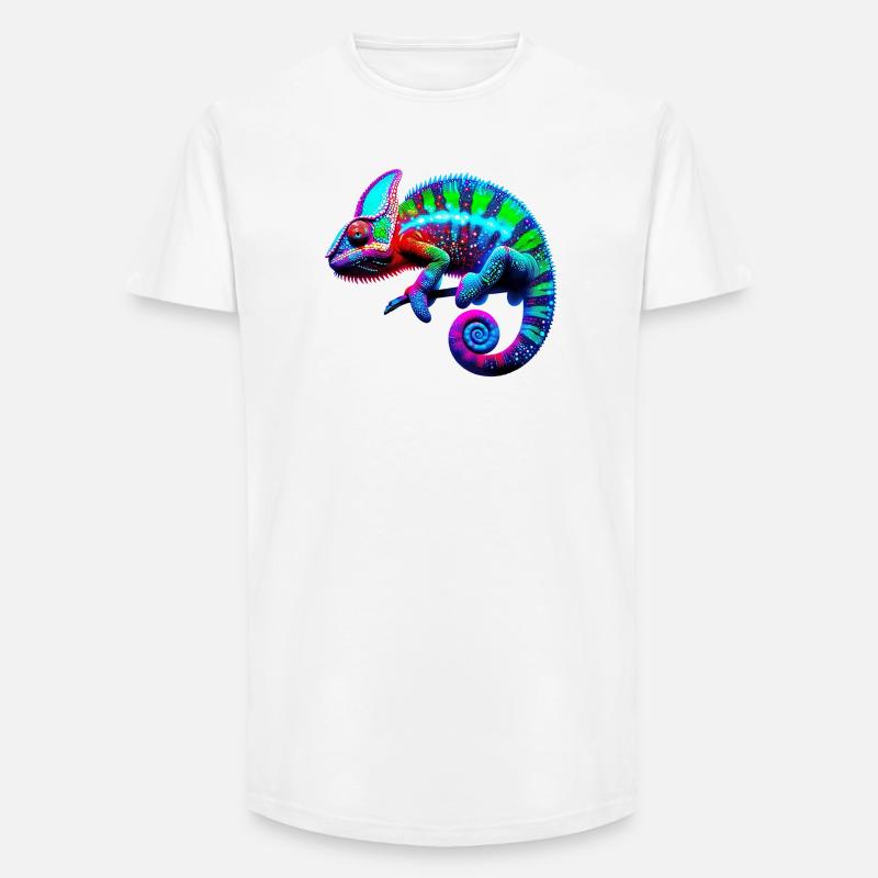 Chamäleon - Long Fit Männer T-Shirt - Weiß