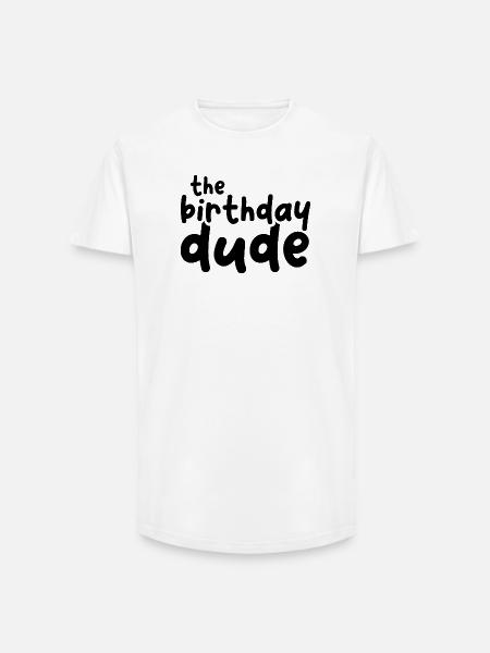 födelsedagskillen födelsedagspojke kille ikon rolig - T-shirt herr med lång passform - vit