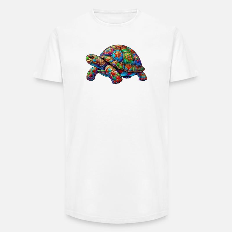 Turtle - Long Fit Men's T-Shirt - white