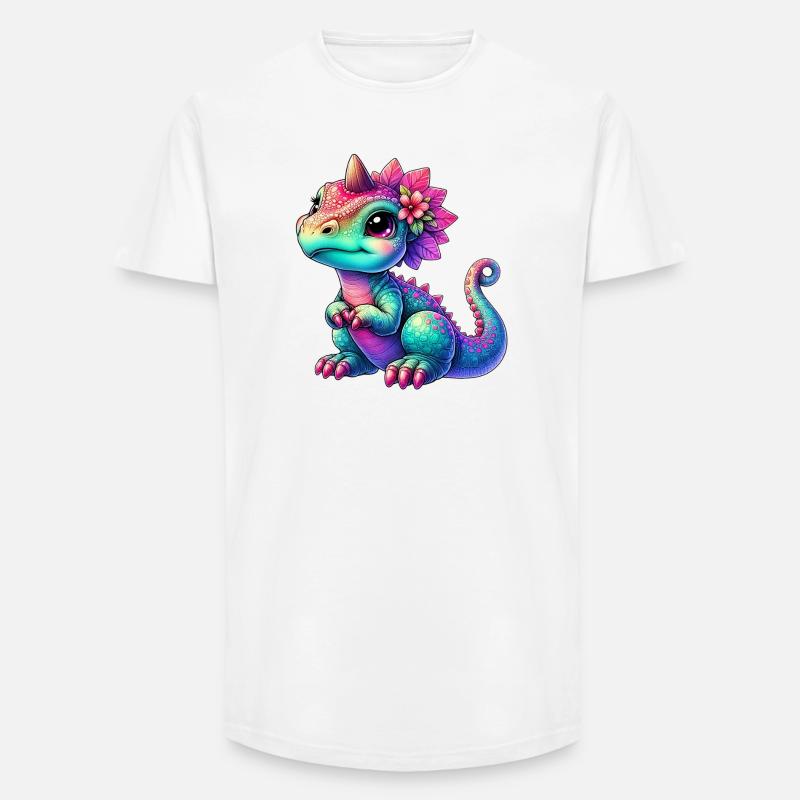 Dinosaurier - Long Fit Männer T-Shirt - Weiß