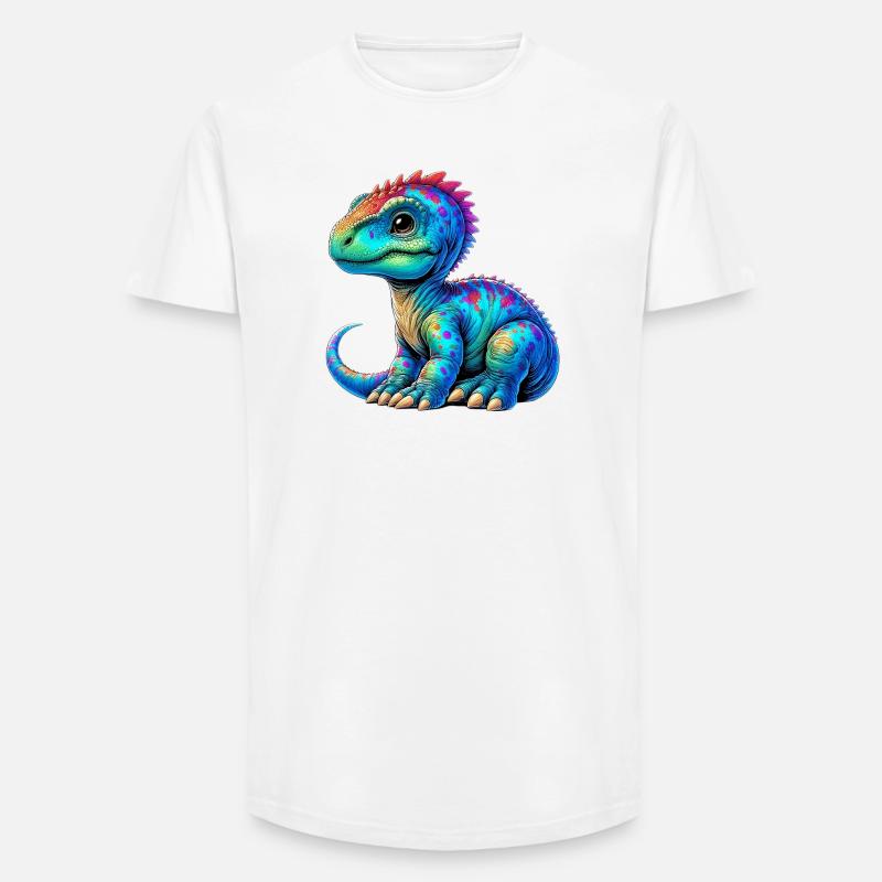 Dinosaurier - Long Fit Männer T-Shirt - Weiß
