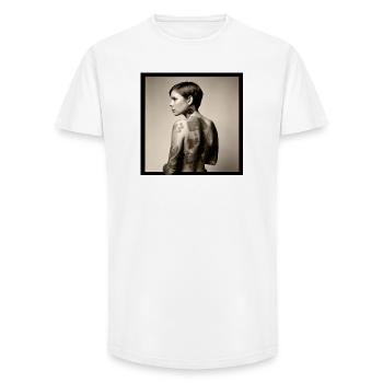 Portrait Frau 04 Tattoo - Long Fit Männer T-Shirt - Weiß - Vorne - AI Model Male 185 light (185cm)