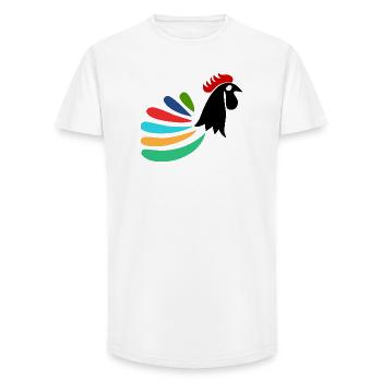 ROOSTER. HEN. CHICK. ANIMAL. ANIMALS. BIRD - Long Fit Men's T-Shirt - white - Front - AI Model Male 185 light (185cm)