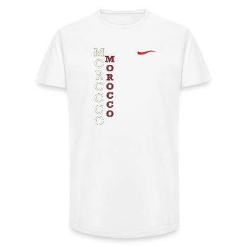 Die marokkanische Flagge zeigt mit Stolz Flagge - Long Fit Männer T-Shirt - Weiß - Vorne - AI Model Male 185 light (185cm)