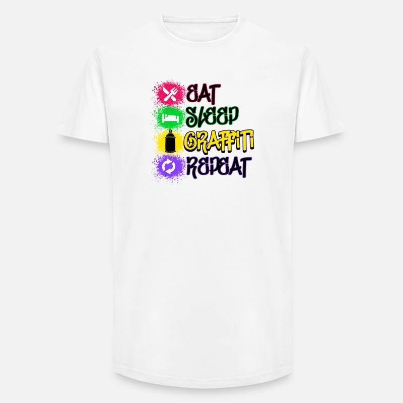 Graffiti Statement Sprayer Spraydose Kunst - Long Fit Männer T-Shirt - Weiß