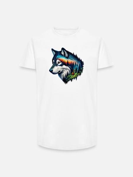 Loup - T-shirt coupe longue homme - blanc