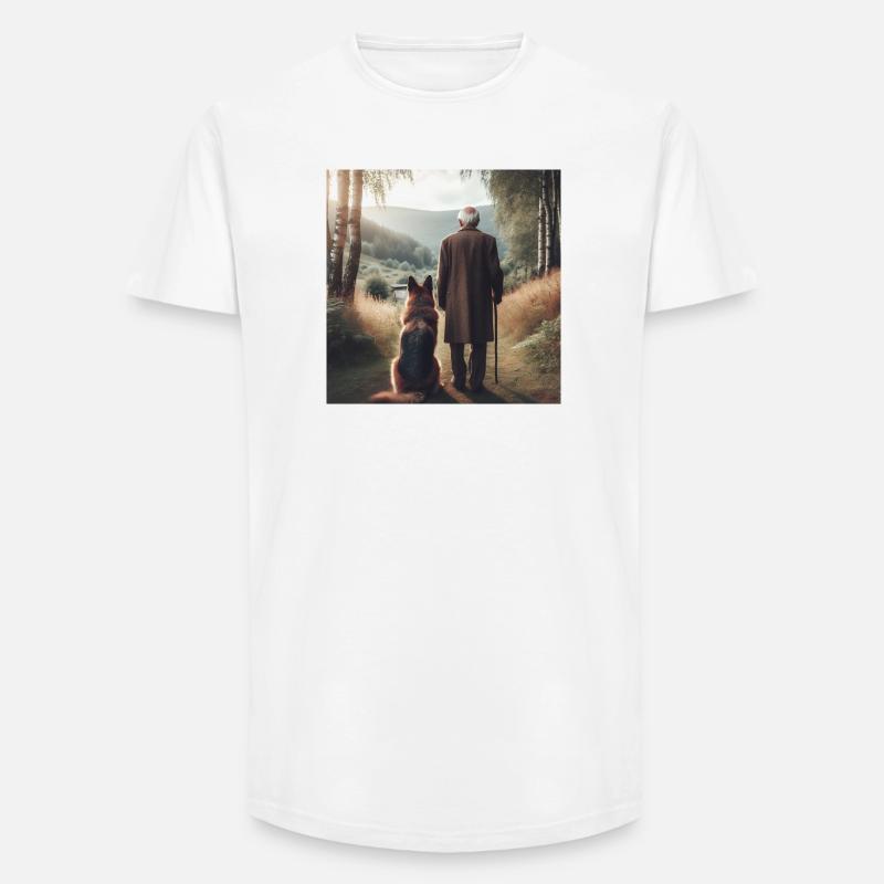 Deutscher Schäferhund Kunst - Long Fit Männer T-Shirt - Weiß