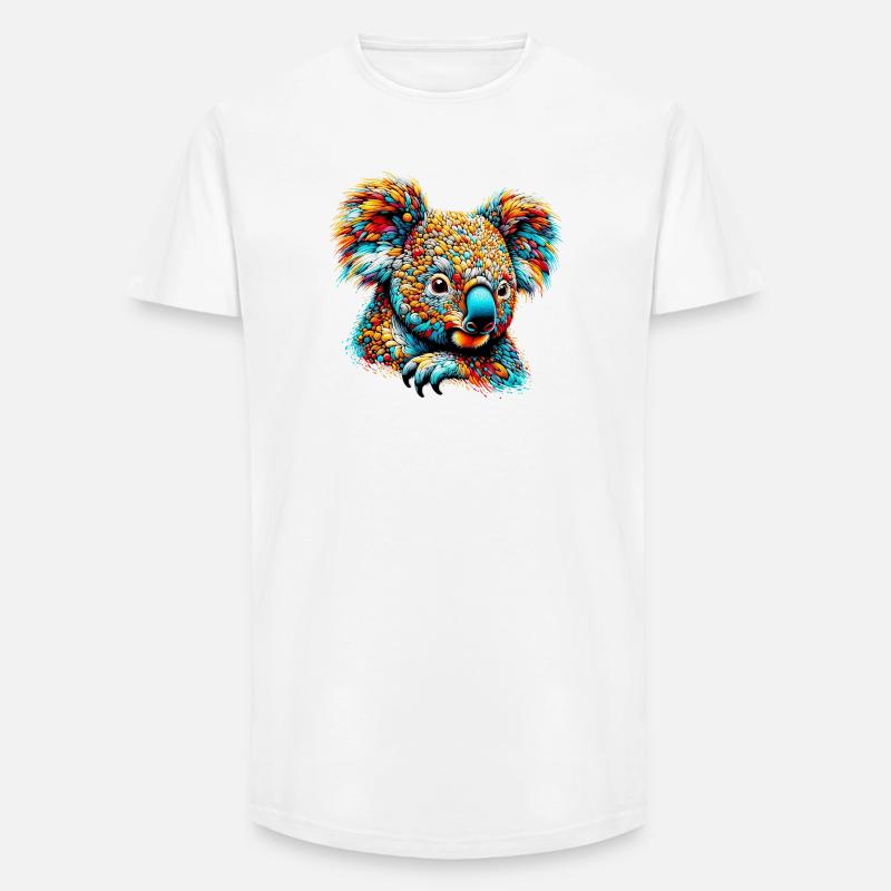 Koala - Long Fit Männer T-Shirt - Weiß