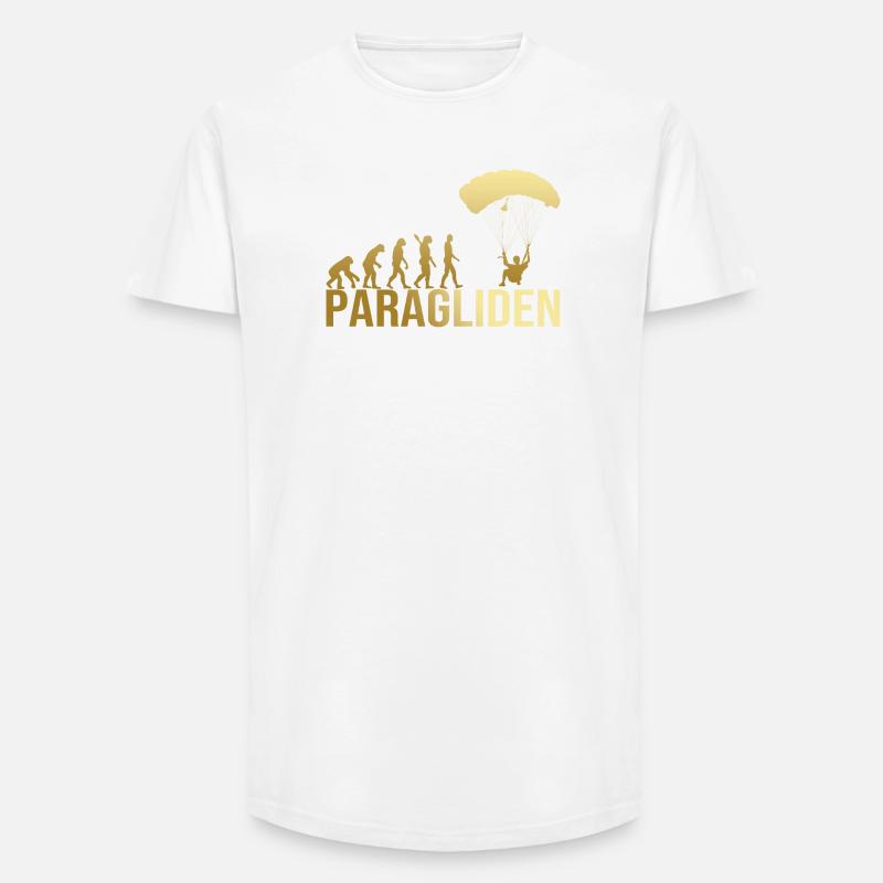 Evolution Paragliden - Long Fit Männer T-Shirt - Weiß