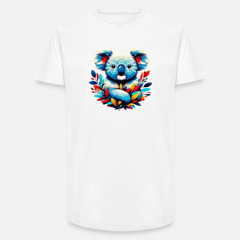 Koala - Long Fit Männer T-Shirt - Weiß