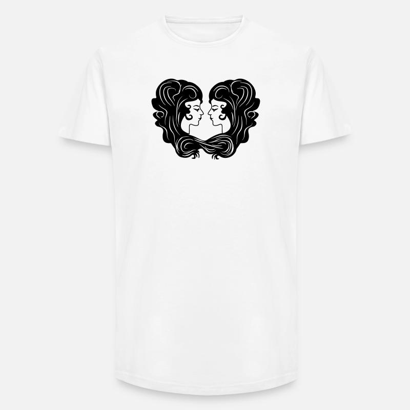 Sternzeichen-Bild Zwillinge - Long Fit Männer T-Shirt - Weiß