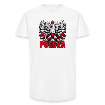 Poland Polska Polish Red White Gift - Long Fit Men's T-Shirt - white - Front - AI Model Male 185 light (185cm)