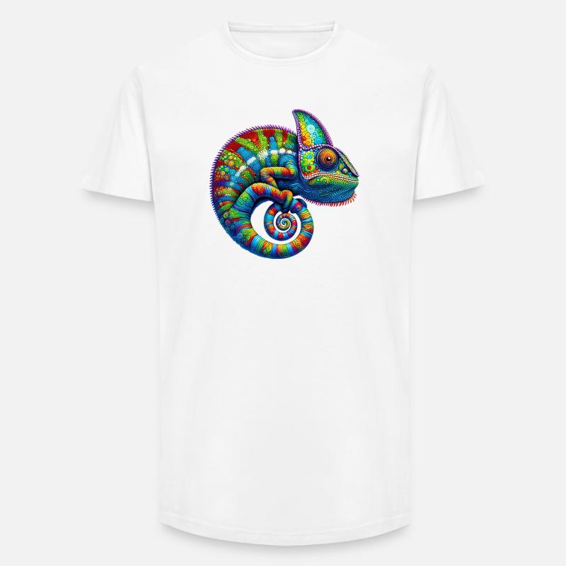 Chamäleon - Long Fit Männer T-Shirt - Weiß