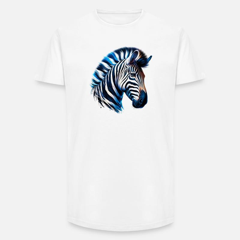 Zebra - Long Fit Men's T-Shirt - white