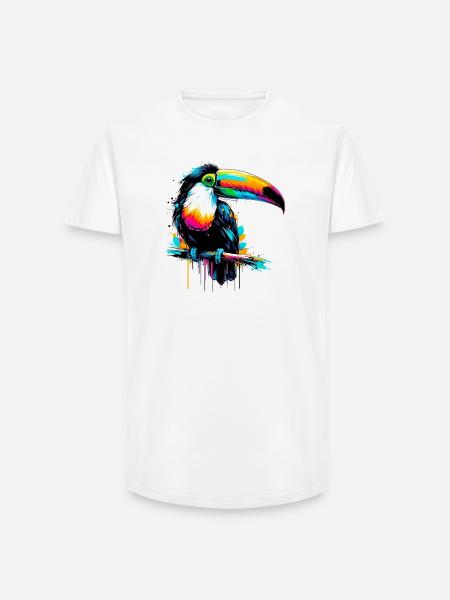 Toucan - Long Fit Men's T-Shirt - white