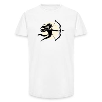 Sagittaire femelle - T-shirt coupe longue homme - blanc - Devant - AI Model Male 185 light (185cm)
