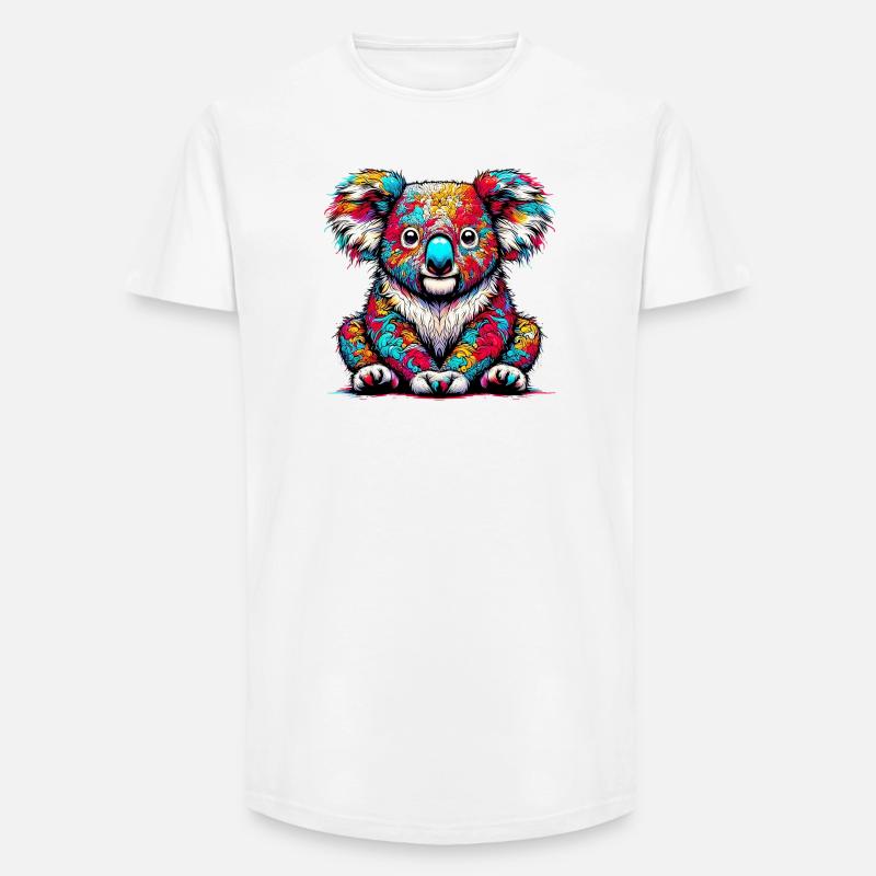Koala - Long Fit Männer T-Shirt - Weiß