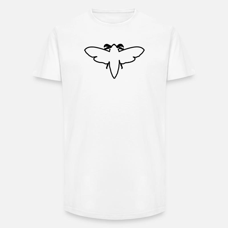 Moth 2 - Long Fit Men's T-Shirt - white