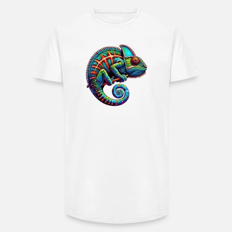Chamäleon - Long Fit Männer T-Shirt - Weiß