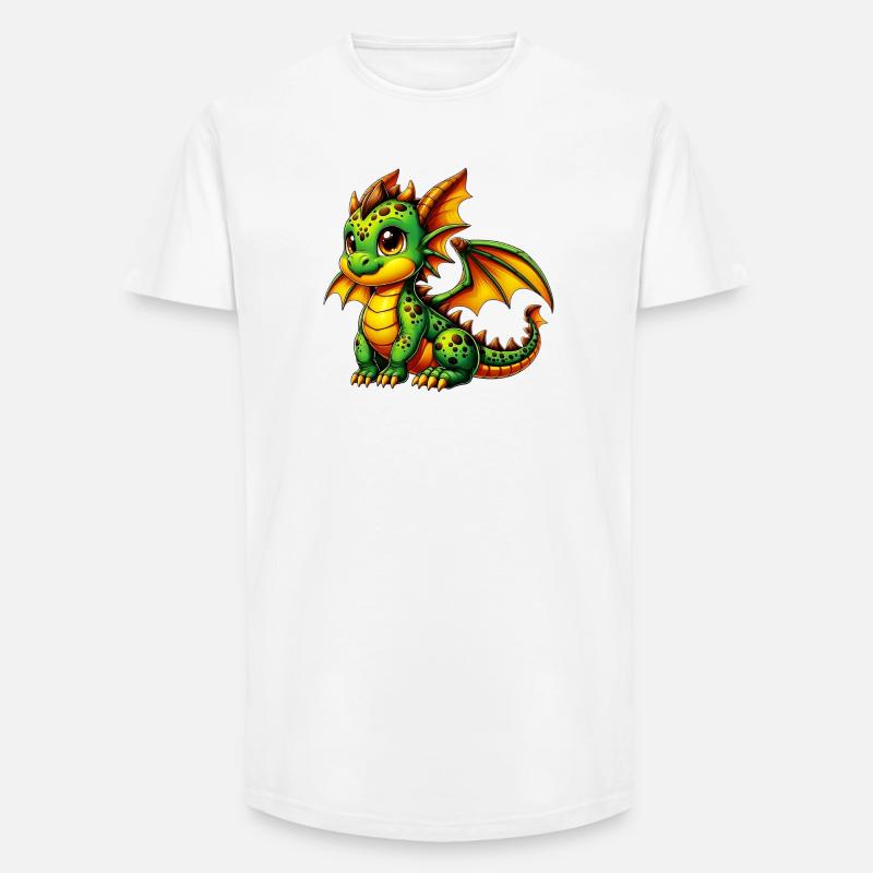 Drache - Long Fit Männer T-Shirt - Weiß