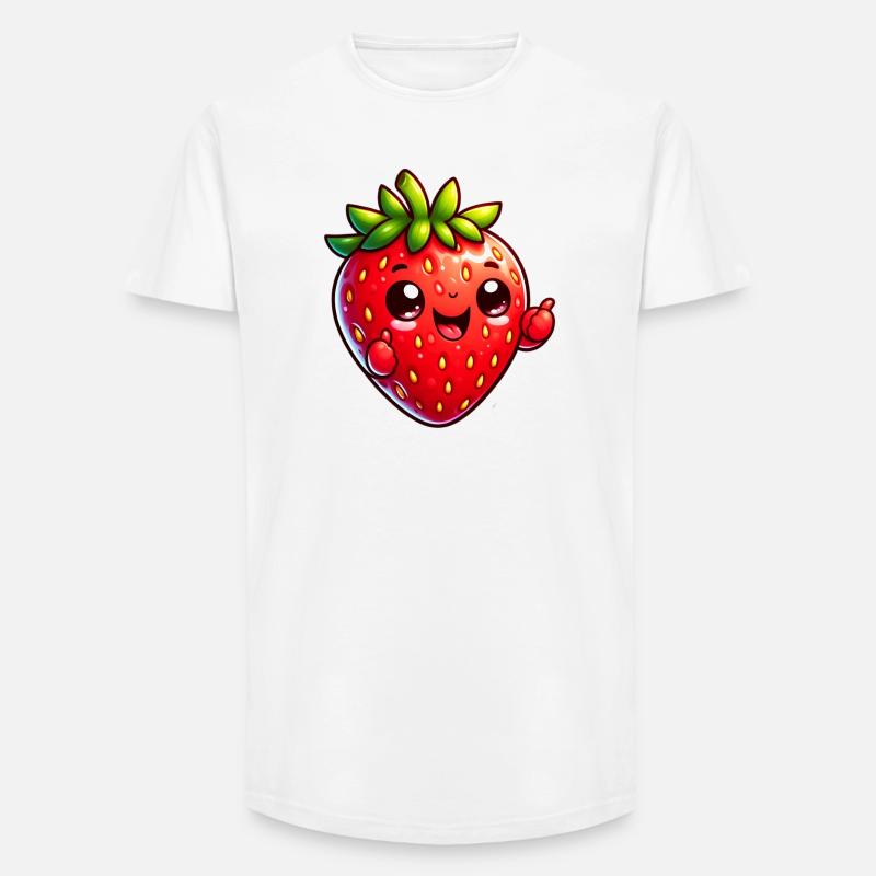 Erdbeer-Erdbeeren - Long Fit Männer T-Shirt - Weiß