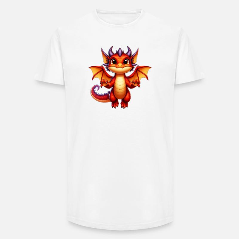 Drache - Long Fit Männer T-Shirt - Weiß