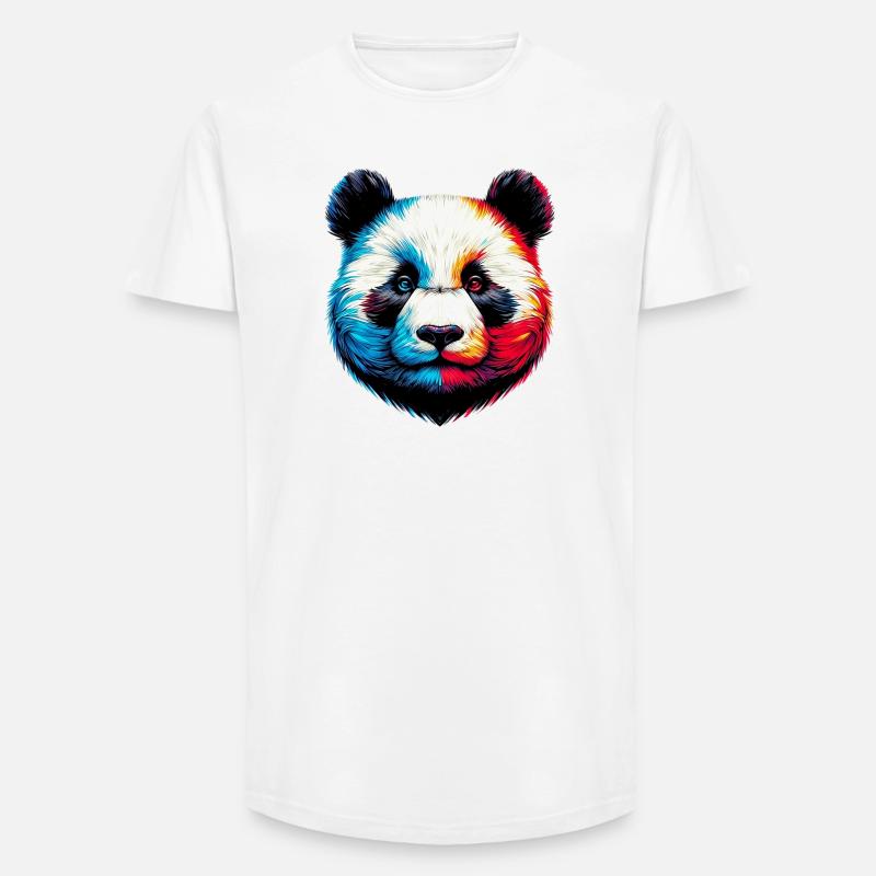 Panda - Long Fit Männer T-Shirt - Weiß
