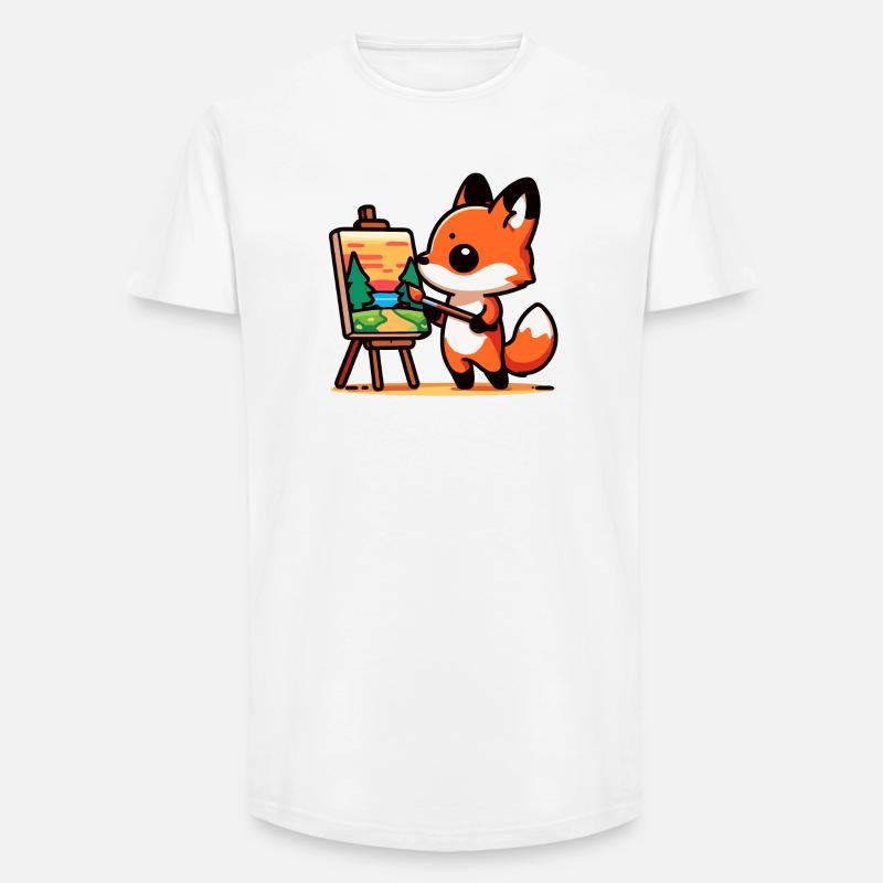 Fox Palette: Der Waldmaler - Long Fit Männer T-Shirt - Weiß