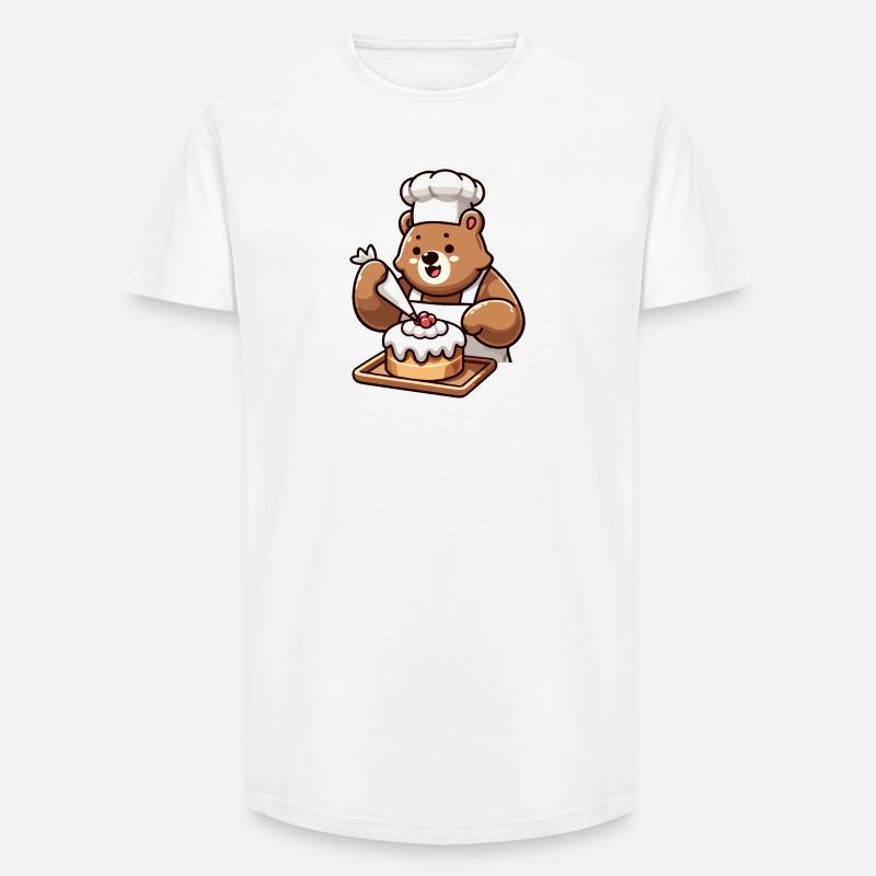 Baker Bear: Der Kuchenbeschwörer - Long Fit Männer T-Shirt - Weiß