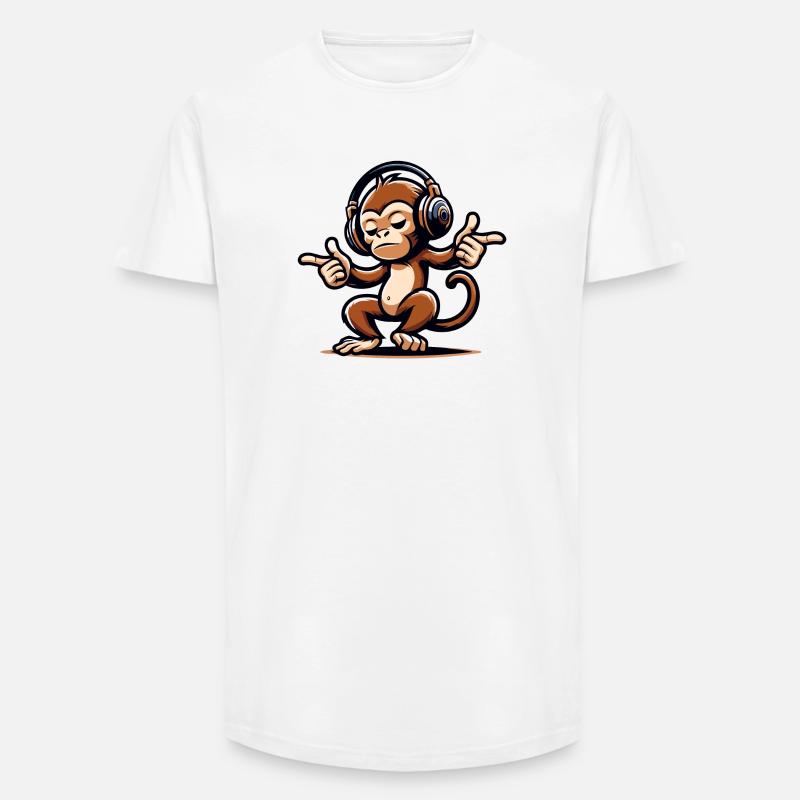 Der Mix Master Monkey - Long Fit Männer T-Shirt - Weiß