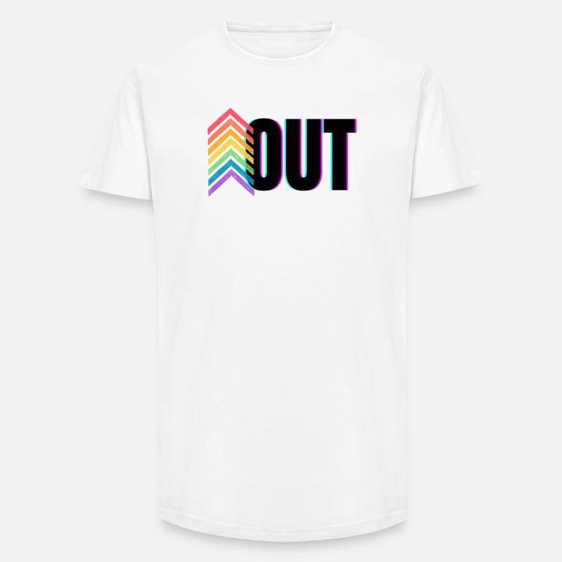 Pride Rainbow Logo Out - Long Fit Männer T-Shirt - Weiß