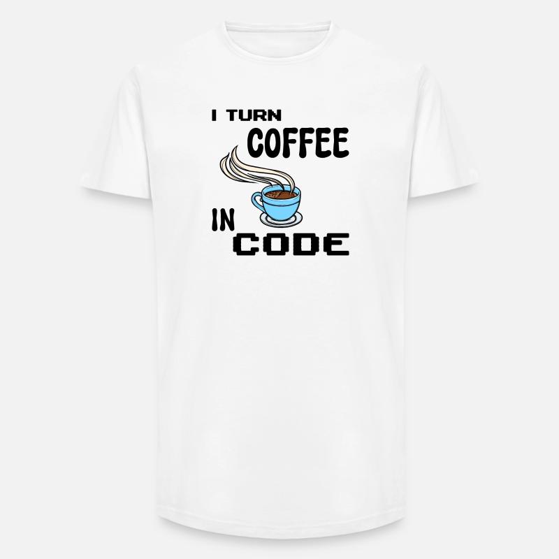 Programmeur de code Scripting Statement Développeur - T-shirt coupe longue homme - blanc