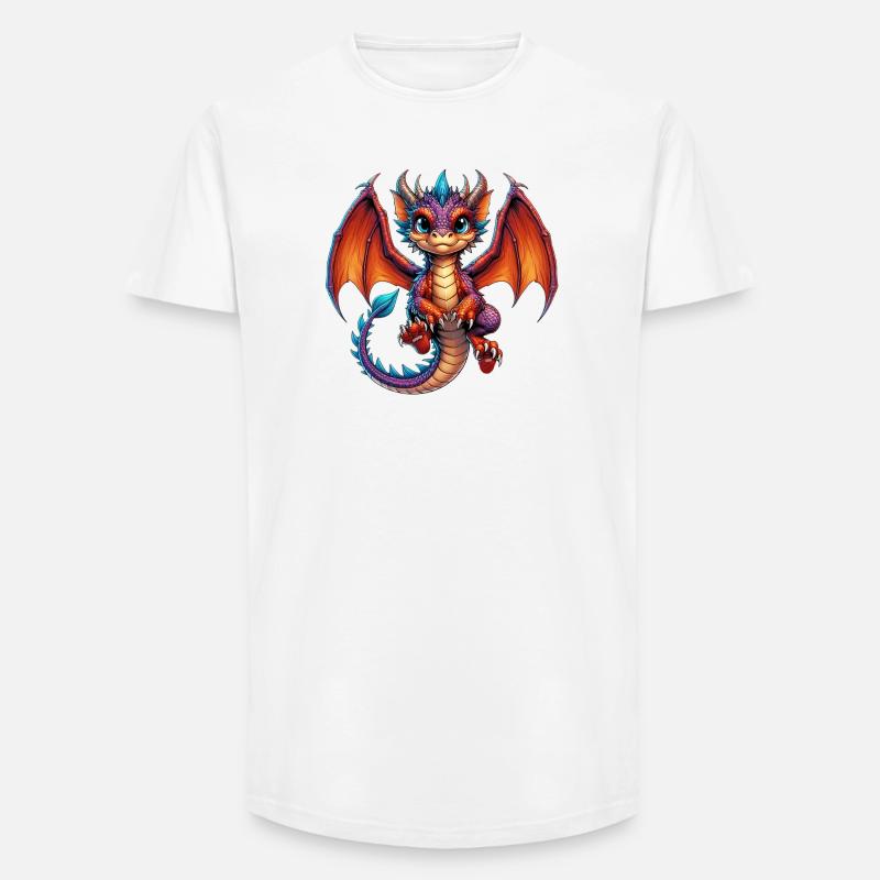 Drache - Long Fit Männer T-Shirt - Weiß