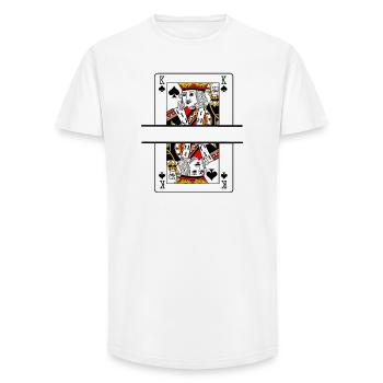 Spielkartenkönig mit Bannerplatz - Long Fit Männer T-Shirt - Weiß - Vorne - AI Model Male 185 light (185cm)
