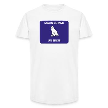 Clever wie ein Affe - Long Fit Männer T-Shirt - Weiß - Vorne - AI Model Male 185 light (185cm)