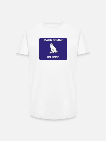 Clever as a monkey - Long Fit Men's T-Shirt - white