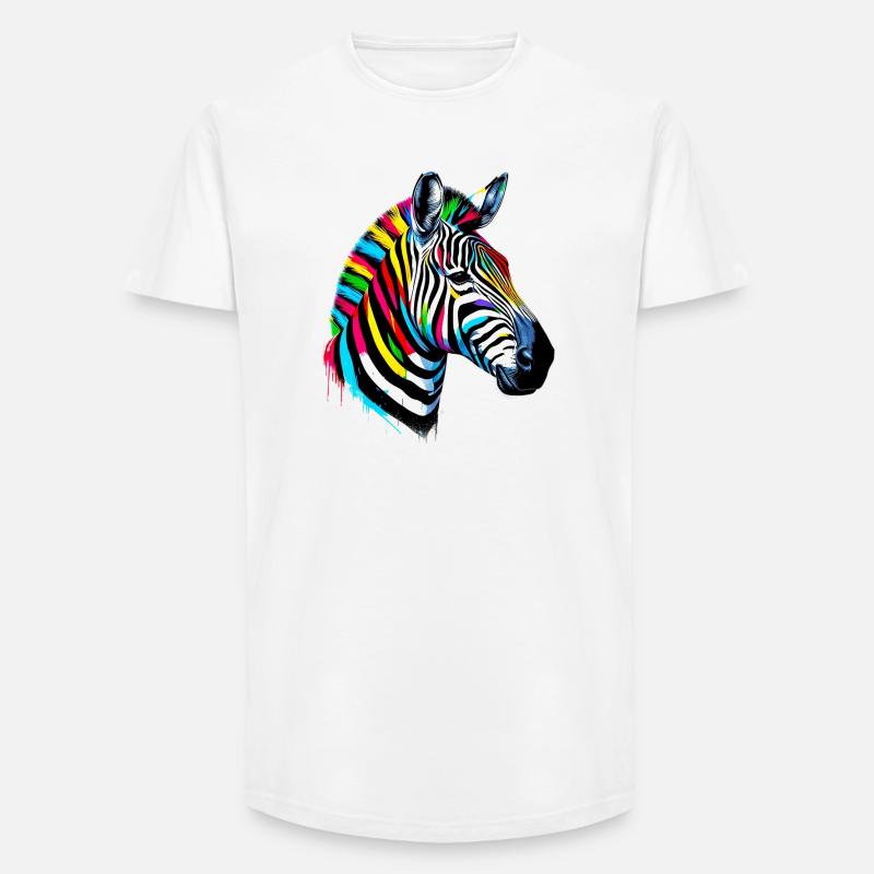 Zebra - Long Fit Männer T-Shirt - Weiß