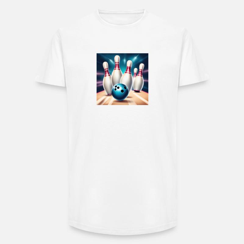 Bowling, Bowlingbahn, Bowling - Long Fit Männer T-Shirt - Weiß