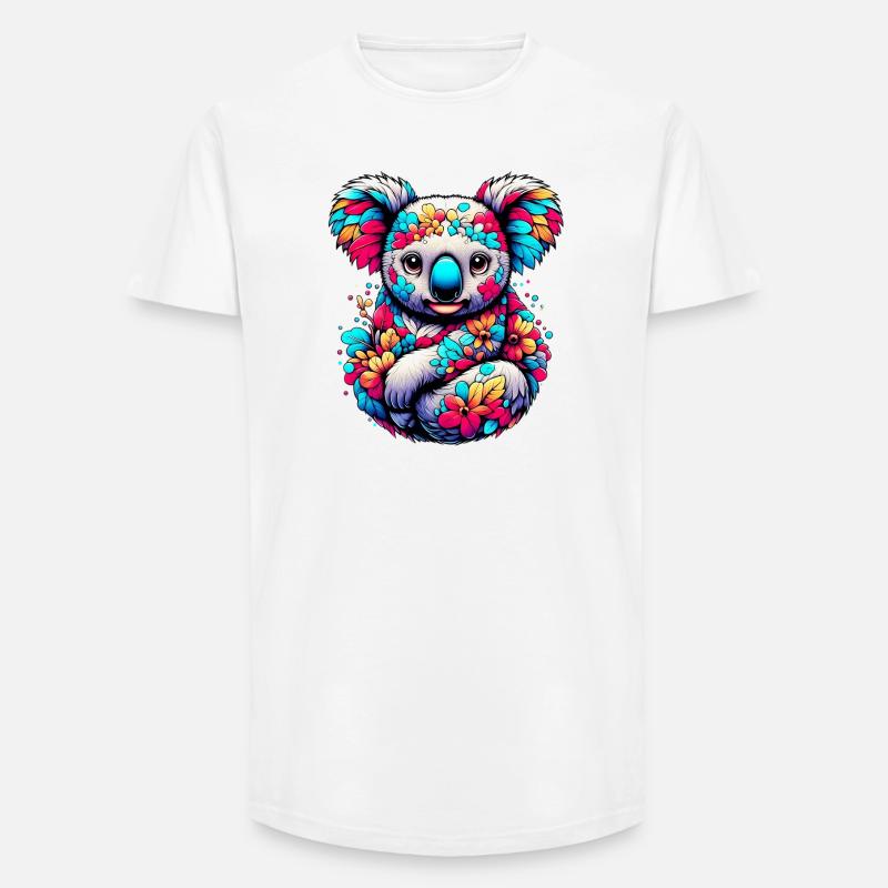 Koala - Long Fit Männer T-Shirt - Weiß