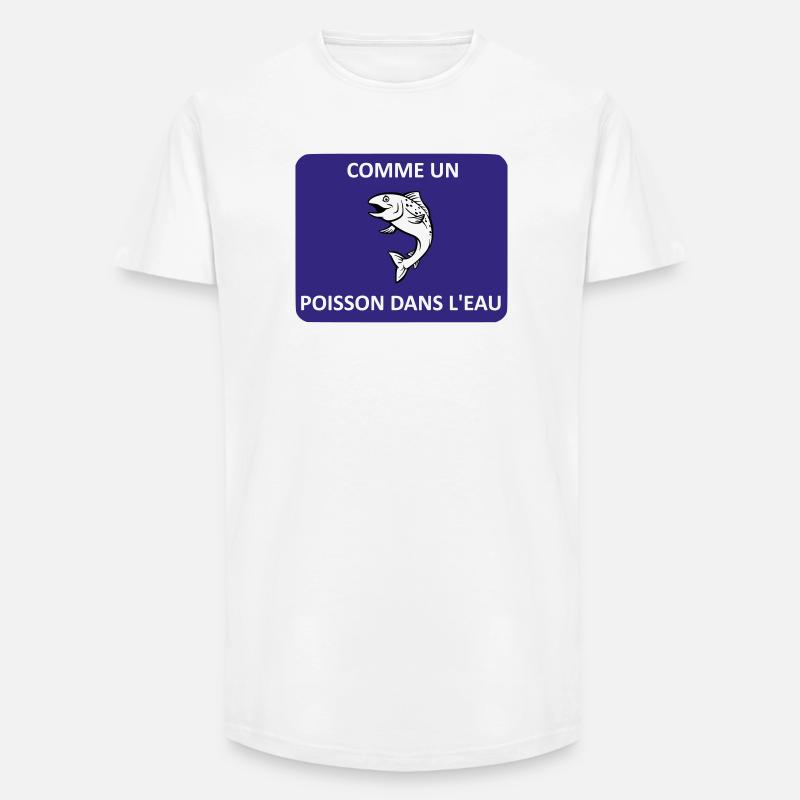 Comme un poisson dans l'eau - T-shirt coupe longue homme - blanc