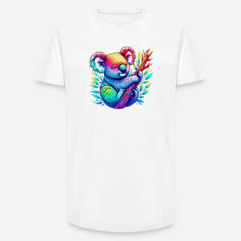 Koala - Long Fit Männer T-Shirt - Weiß