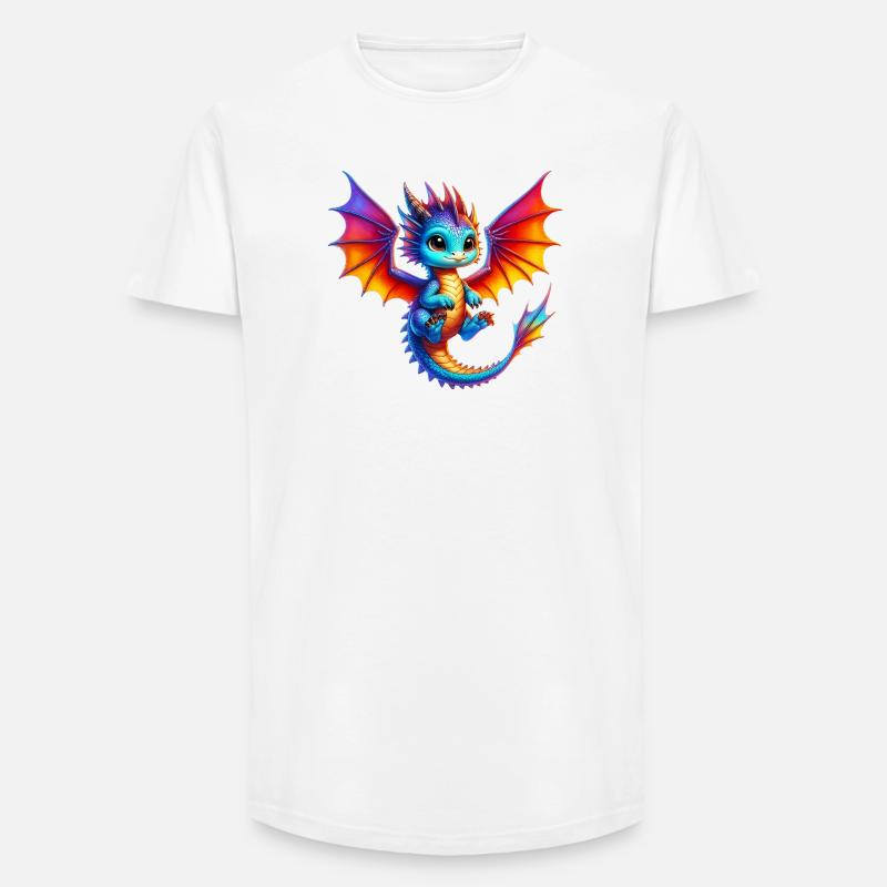 Drache - Long Fit Männer T-Shirt - Weiß