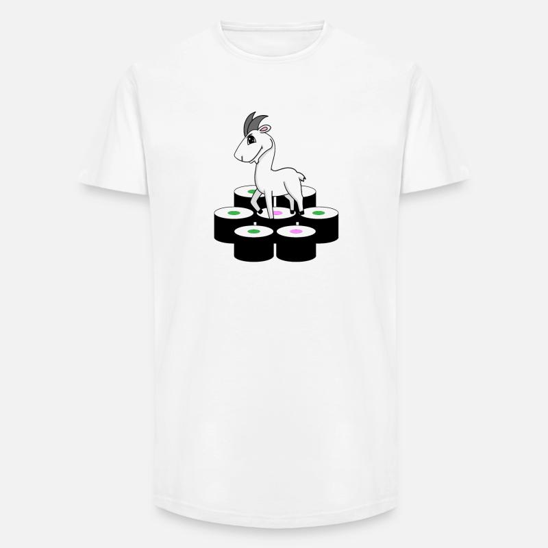 Ziege Sushi - Long Fit Männer T-Shirt - Weiß