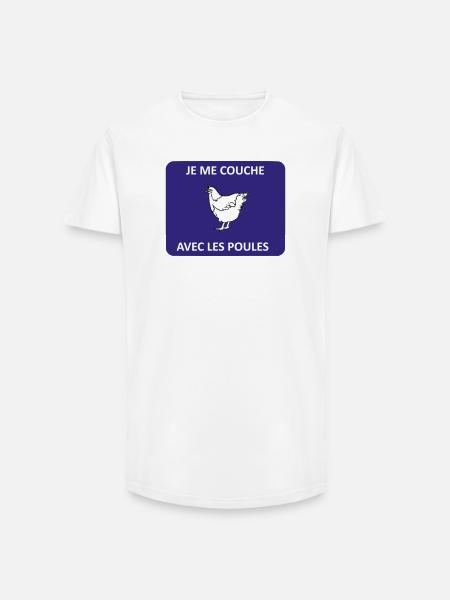 Jeg går i seng med hønsene - Long fit herre T-shirt - hvid